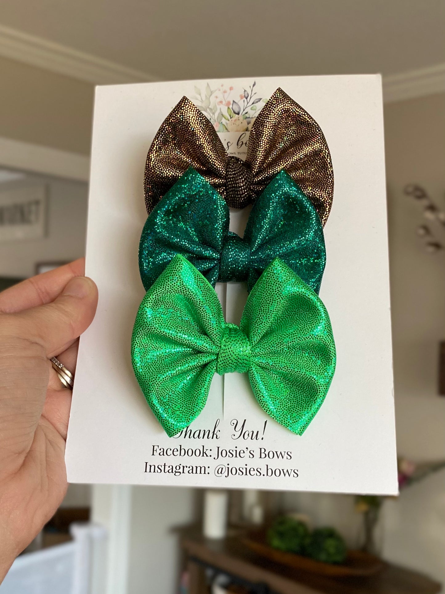 Holographic Greens Mini Bows