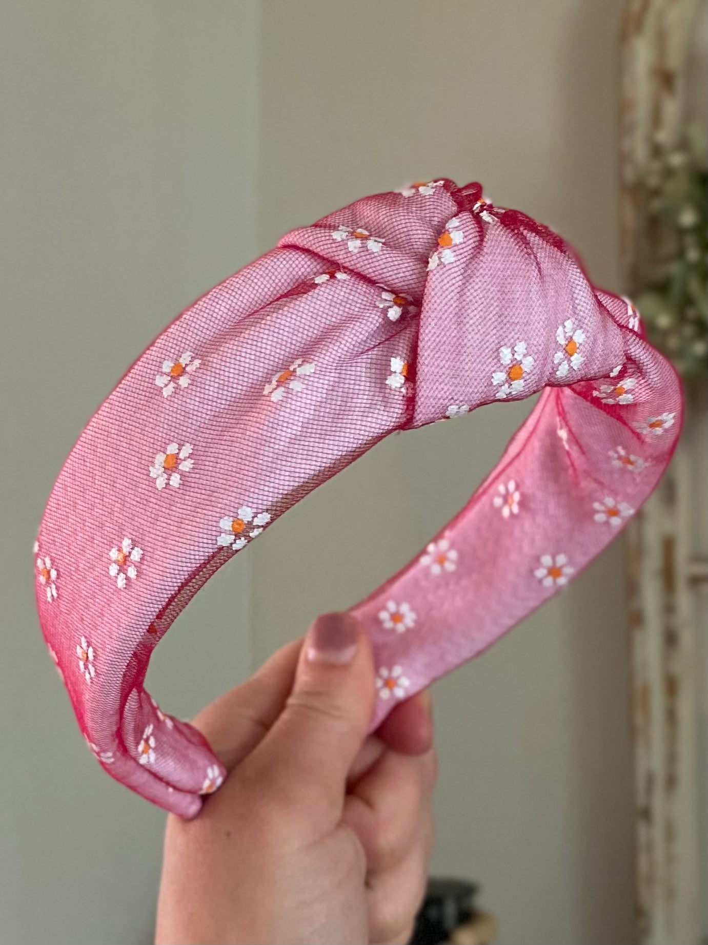 Daisy Mesh Knotted Headband (multiple color options)
