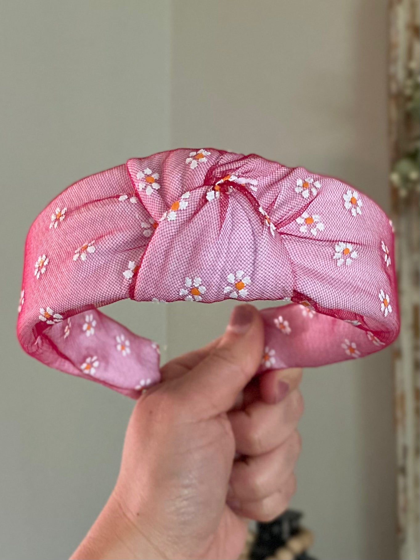 Daisy Mesh Knotted Headband (multiple color options)