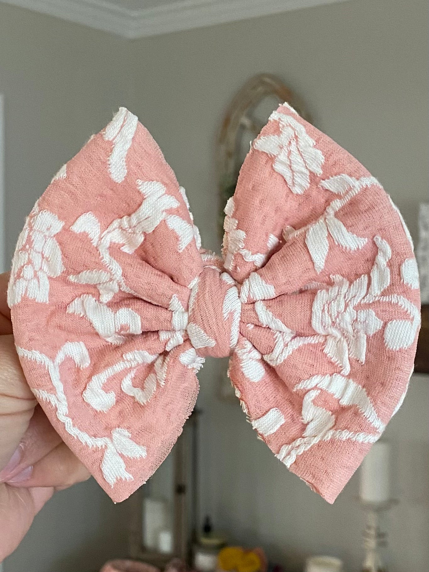 Embroidered Petal Floral Bow