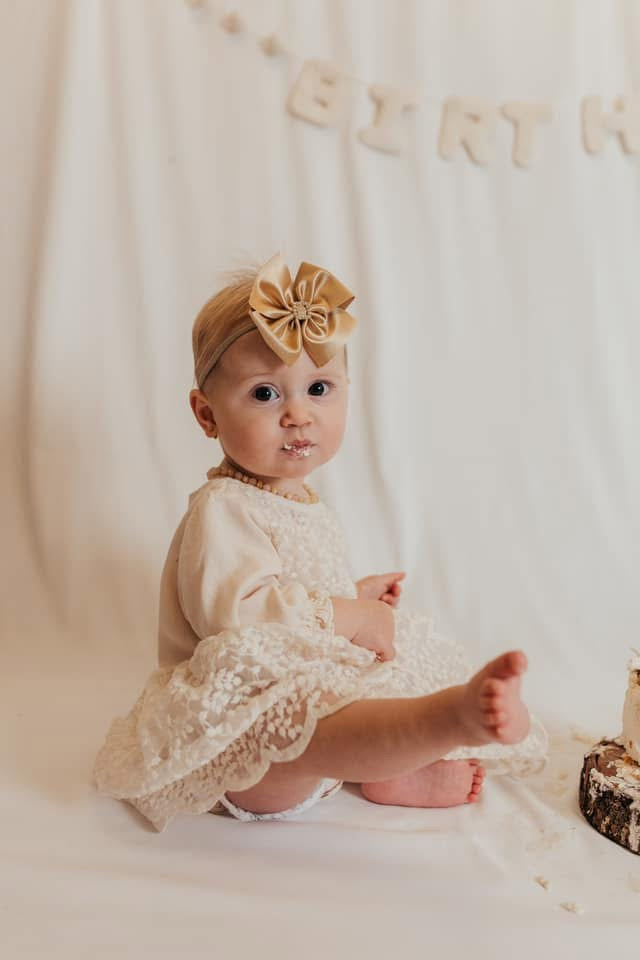 Embellished Satin Pinwheel Bow