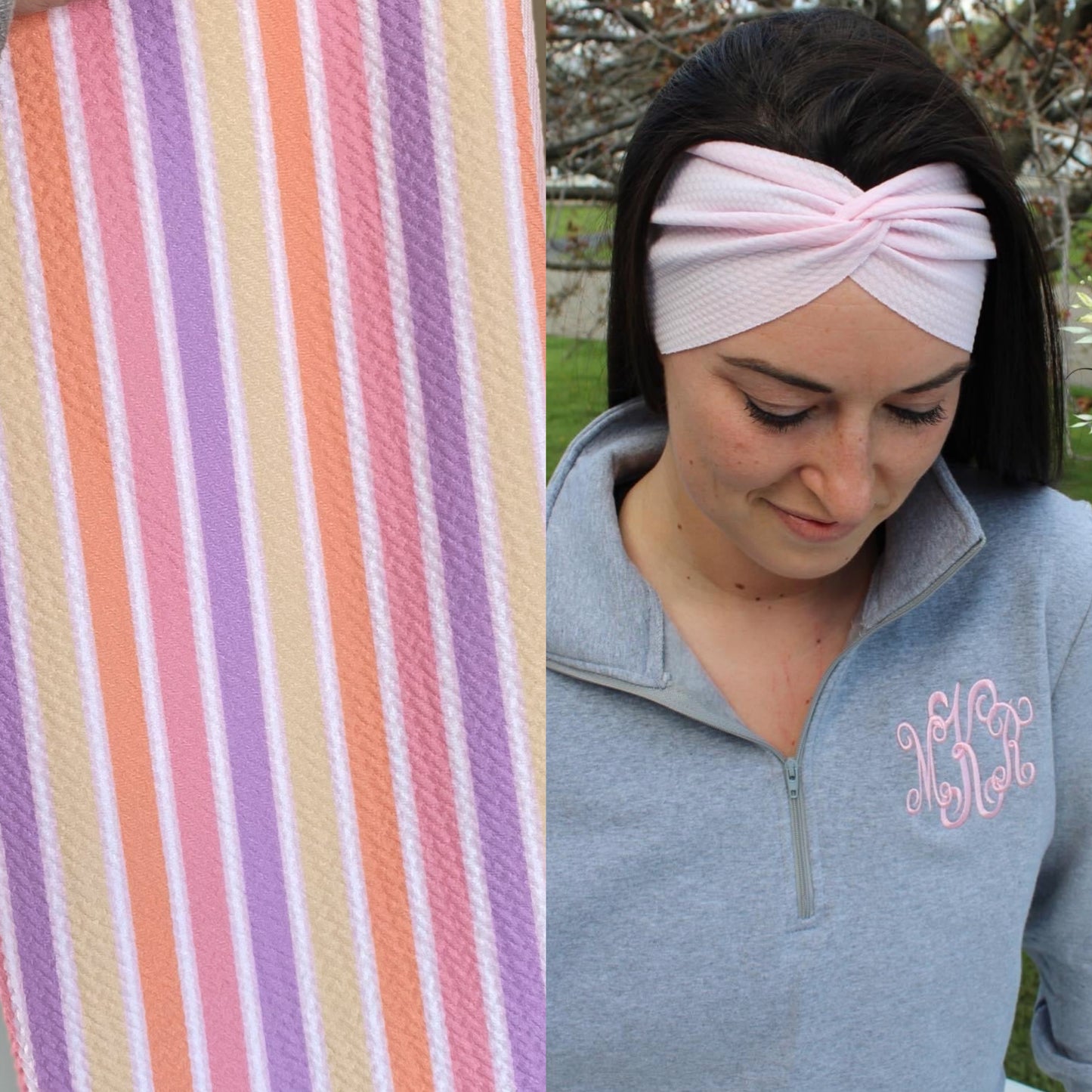 Pastel Stripe Adult Twist Headband