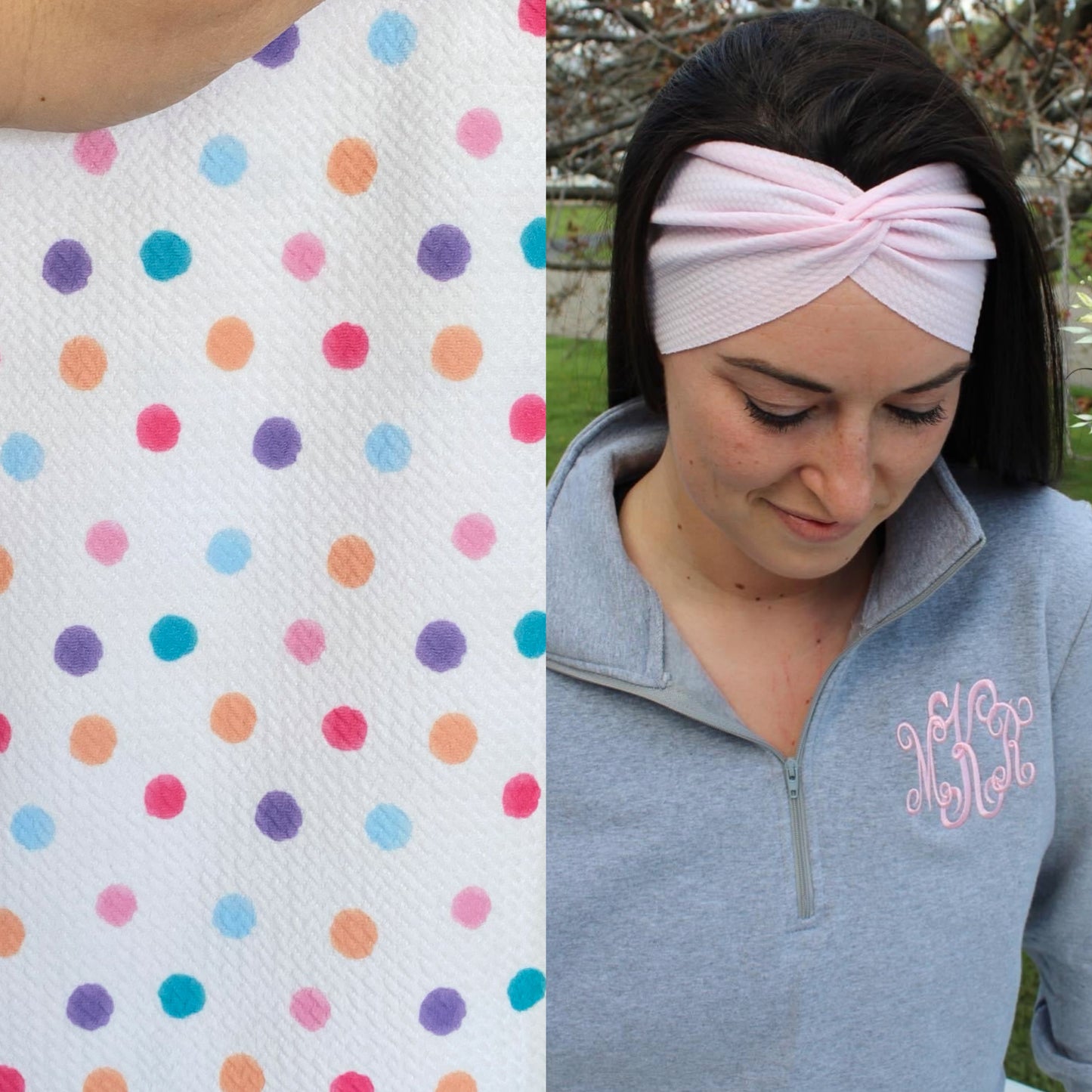 Watercolor Dots Adult Twist Headband