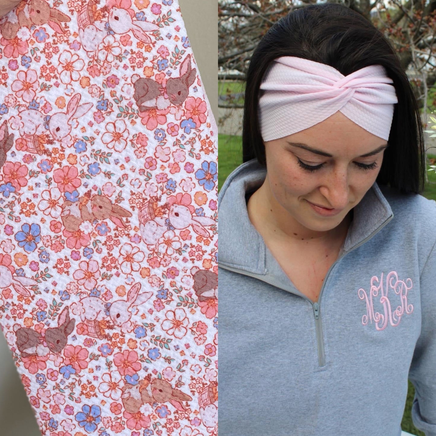 Bunnies & Blooms Adult Twist Headband