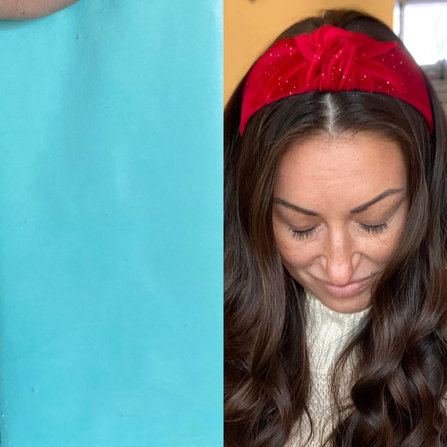 Mint Plushy Velvet Knotted Headband