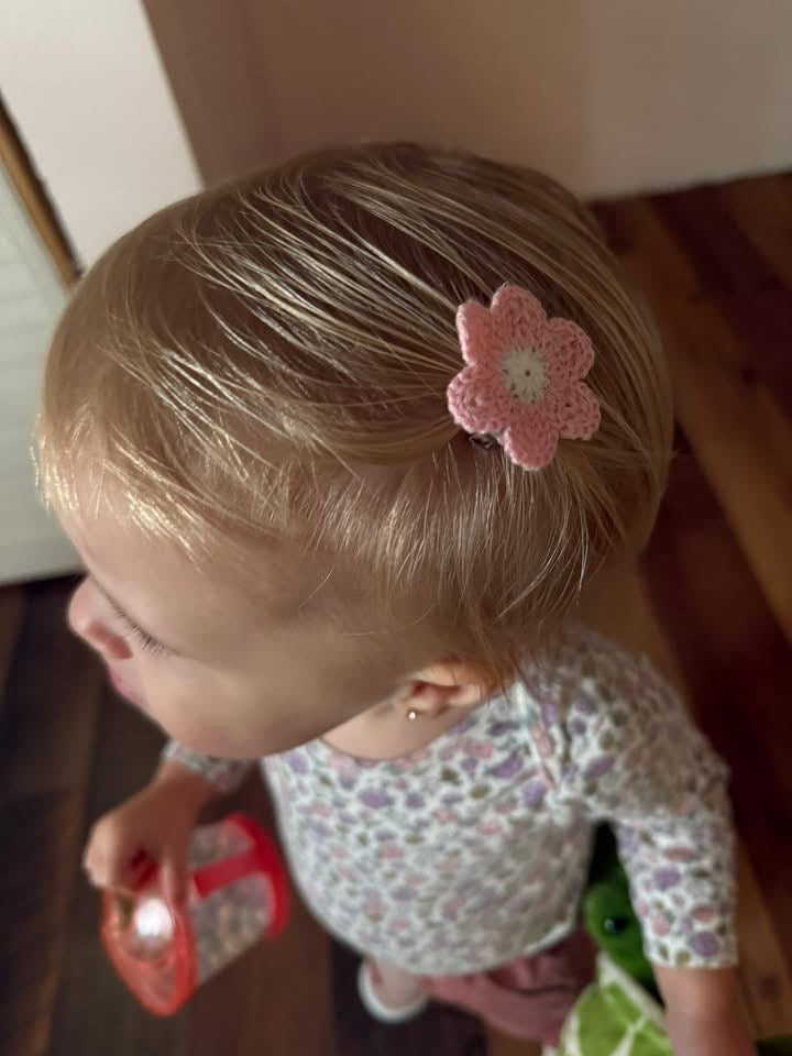 Crochet Flower on Micro Mini Clip