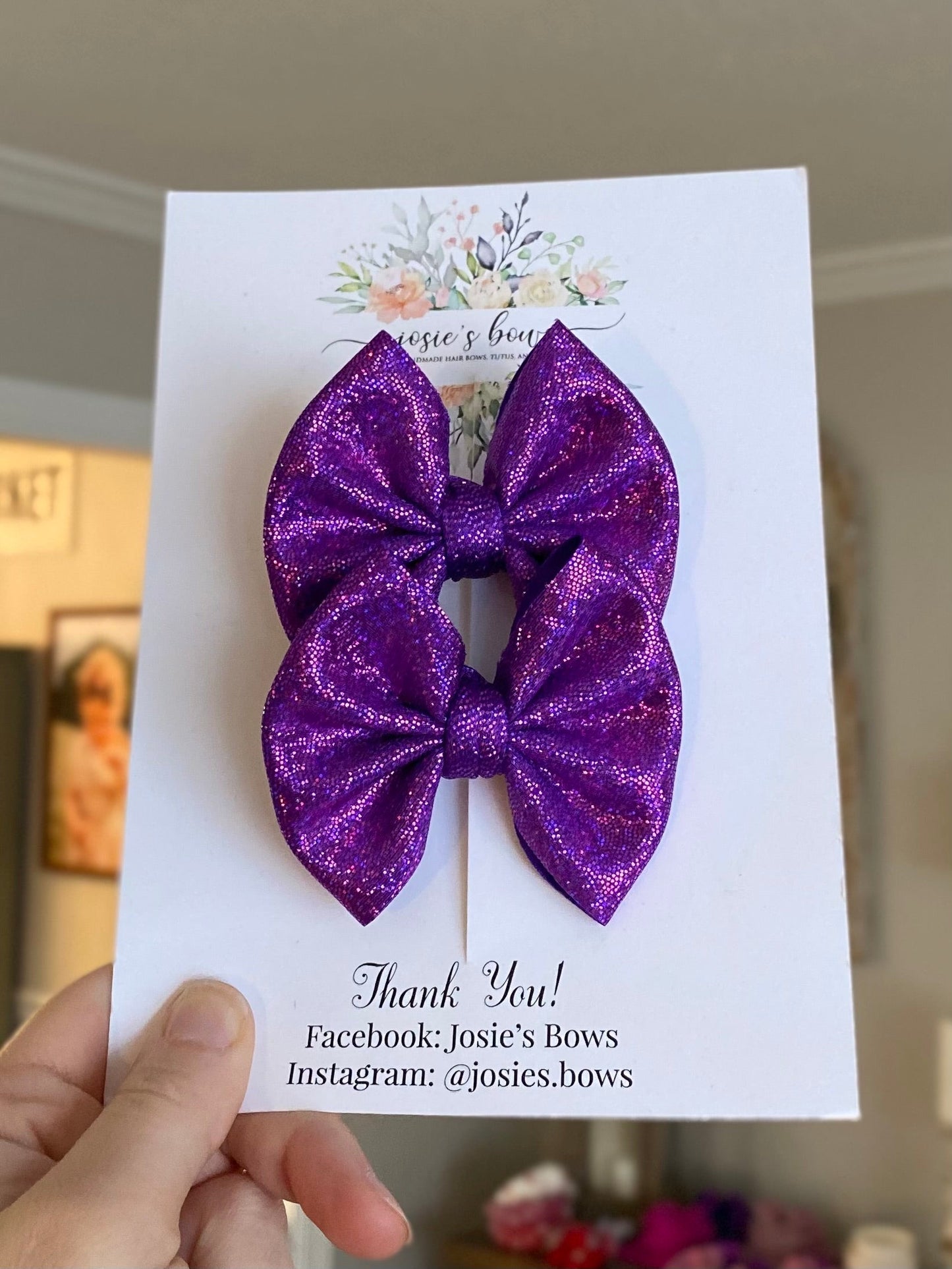 Purple Holographic Bow