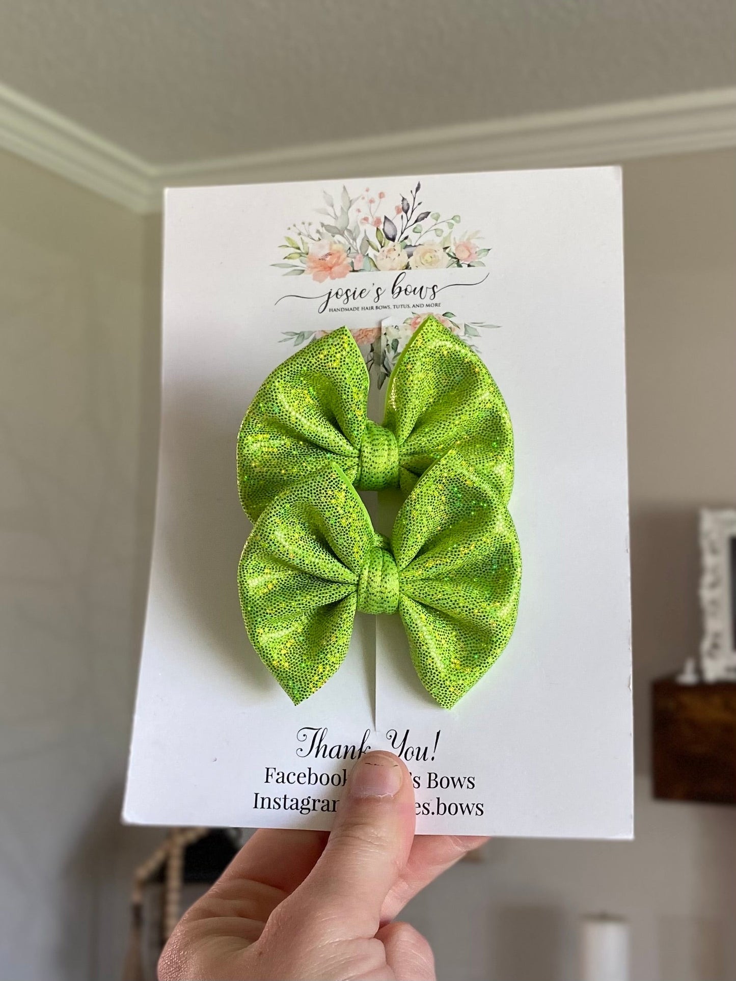 Lime Holographic Bow