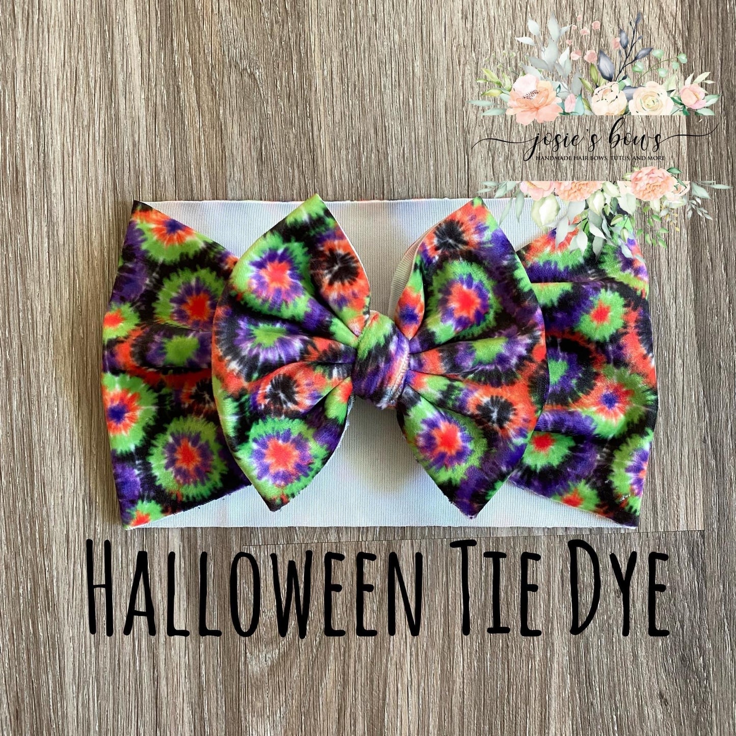 Halloween Tie Dye Velvet Bow