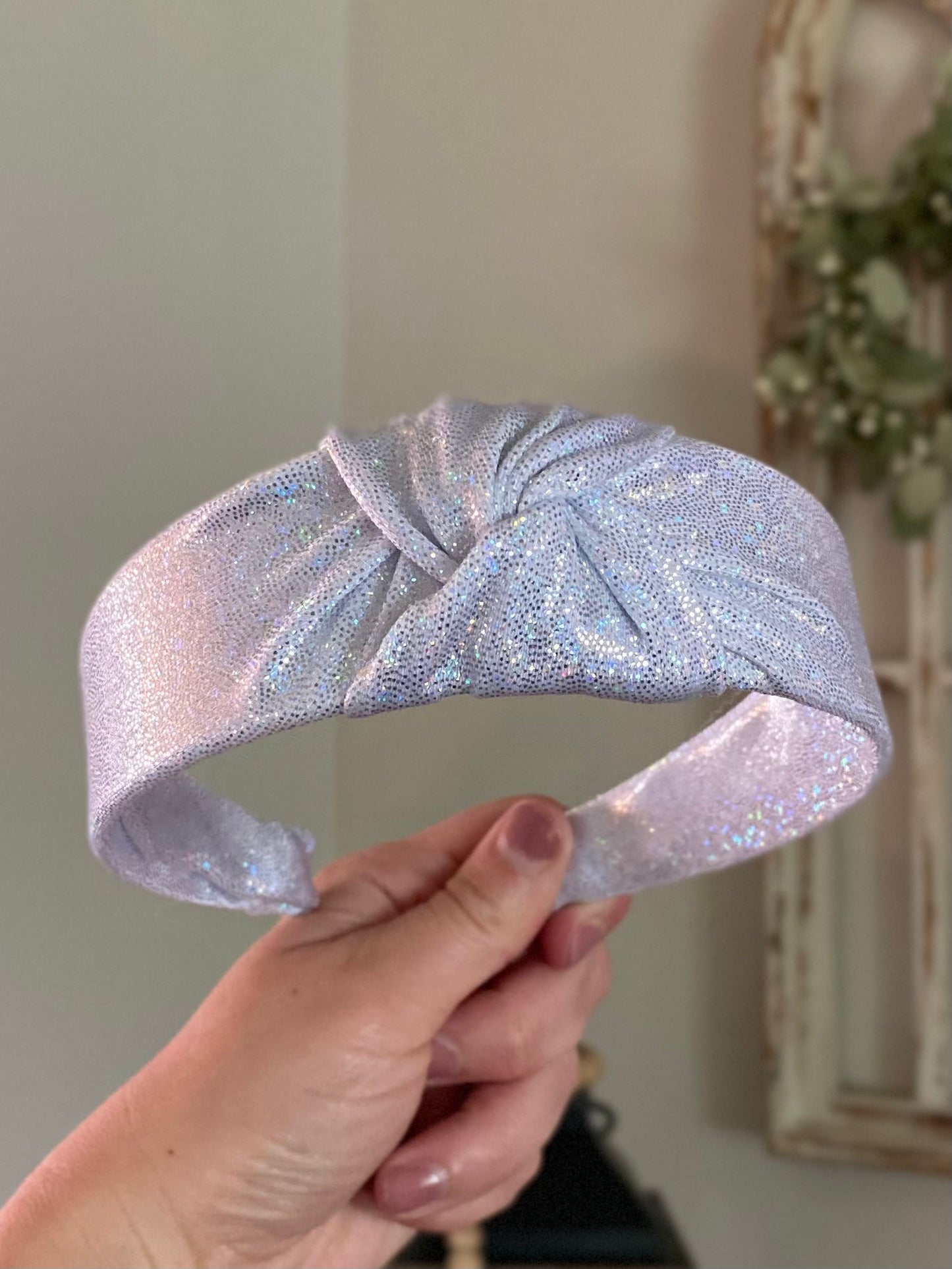 Christmas Holographic Knotted Headbands (Red, Emerald, White, Gold)