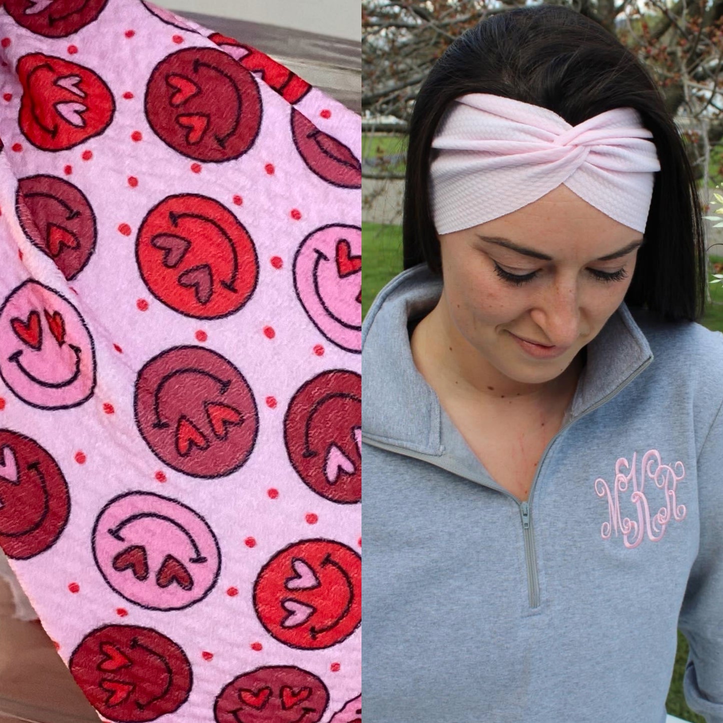 Valentines Smiley Adult Twist Headband