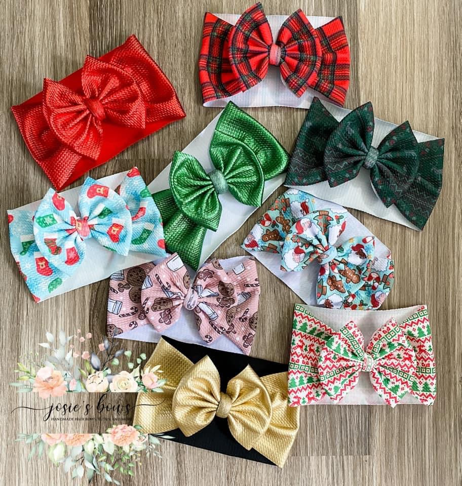 Red Pleather Bow