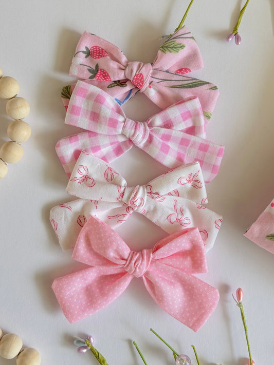 Strawberry Fields Ruby Bows