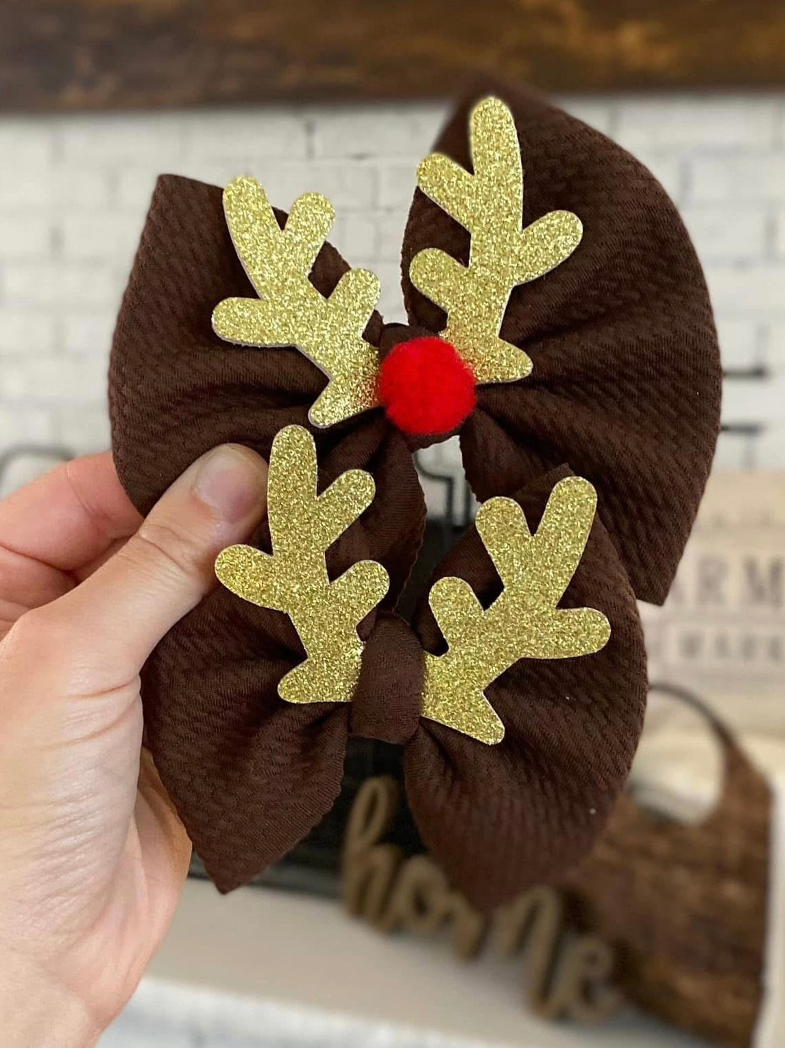 Reindeer Glitter Antler Bows