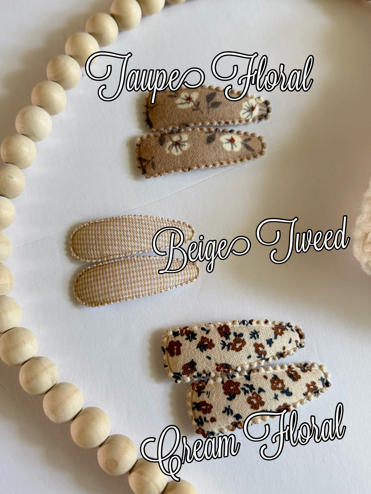 Fall Fabric Snap Clips