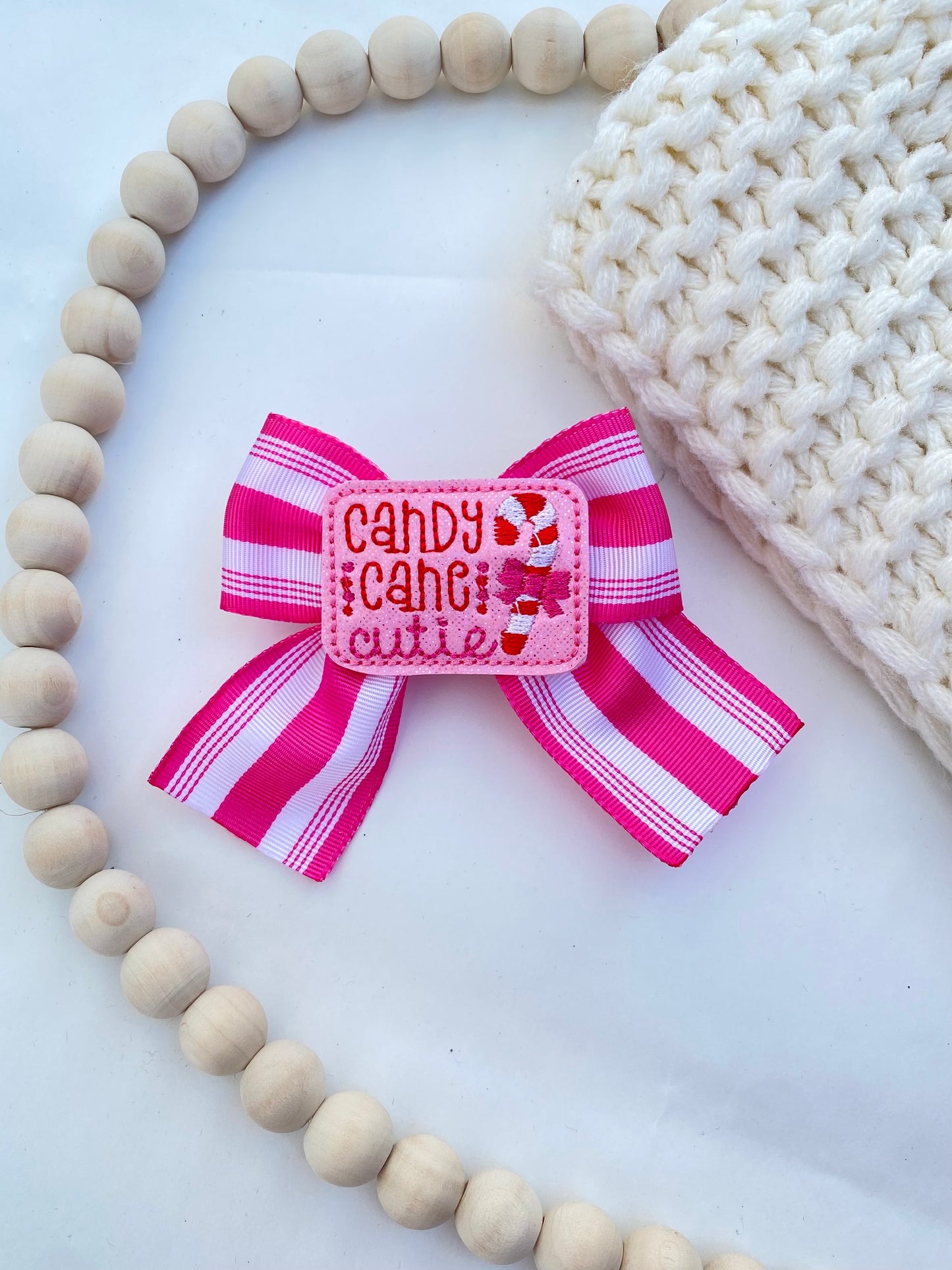 Candy Cane Cutie Ribbon Bow