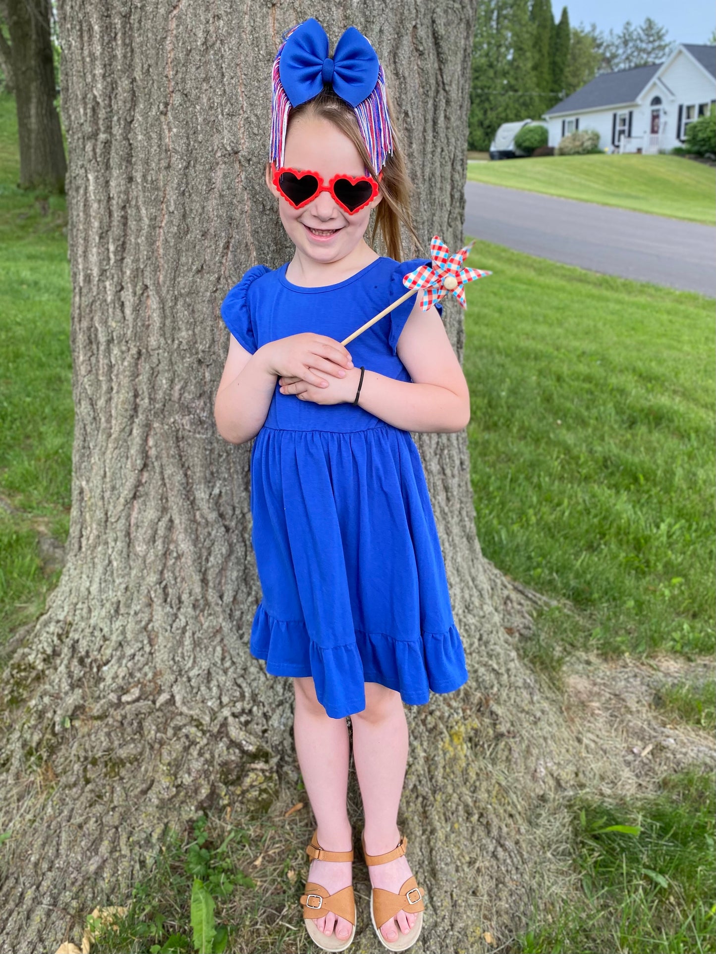 Patriotic Fringe Bow