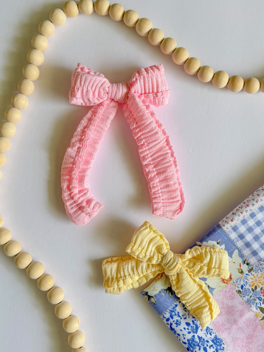 Ruffled Ruby Bow