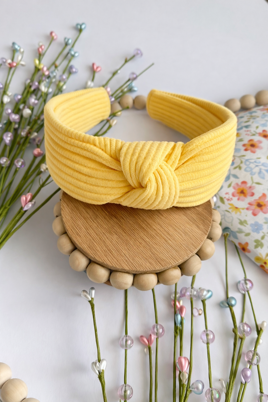 Pastel Yellow Waved Knotted Headband