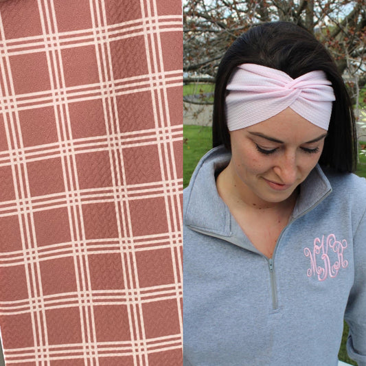 Boho Plaid Adult Twist Headband