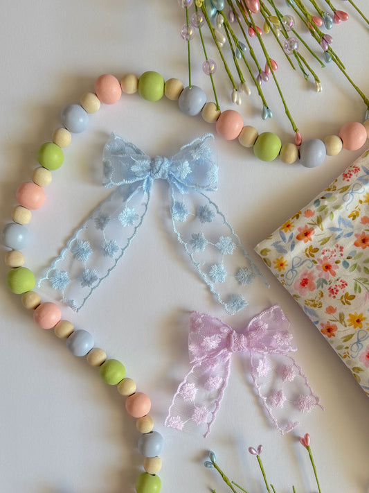 Floral Mesh Ribbon Bow