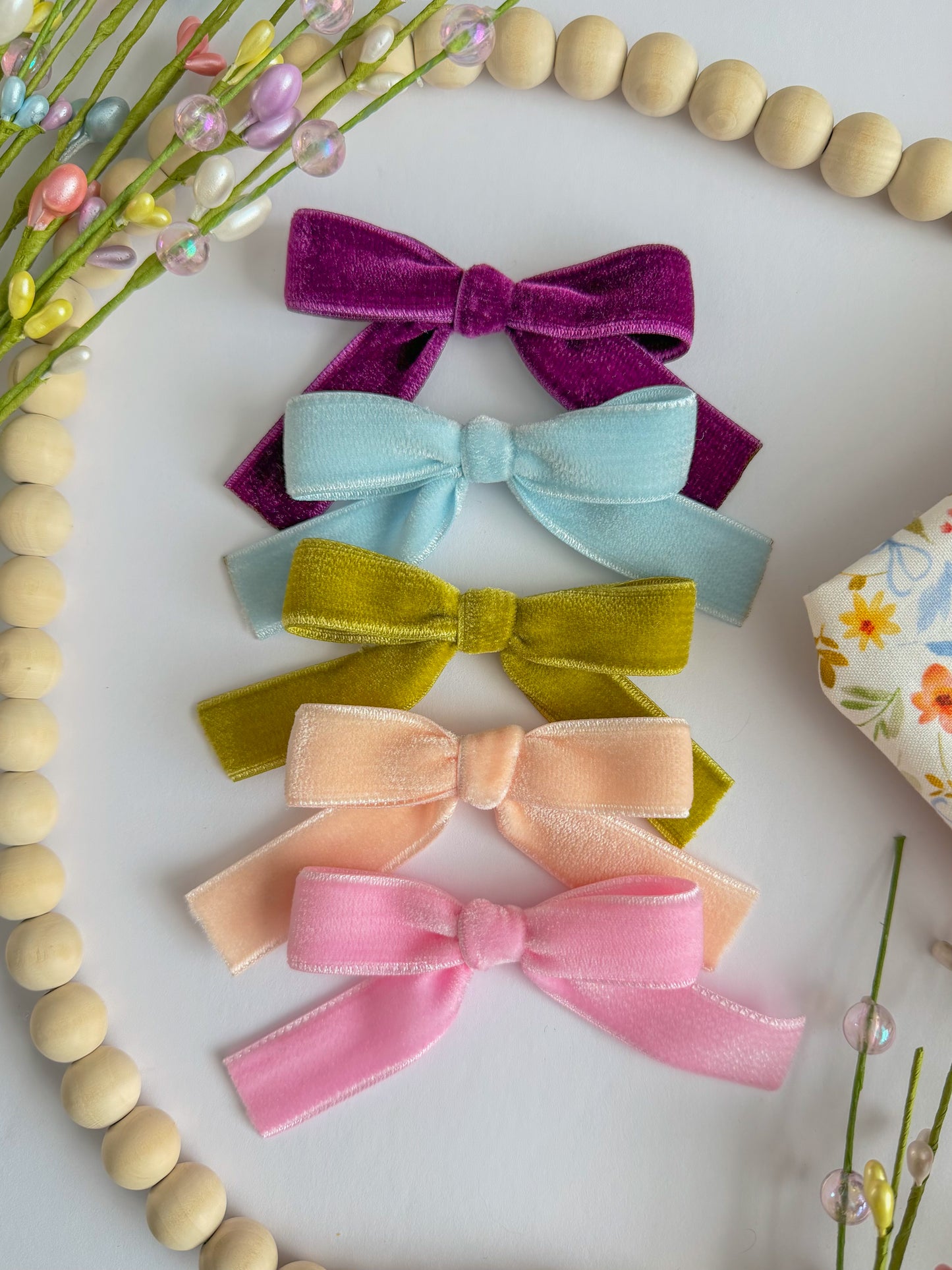 Spring Velvet Ribbon Bow