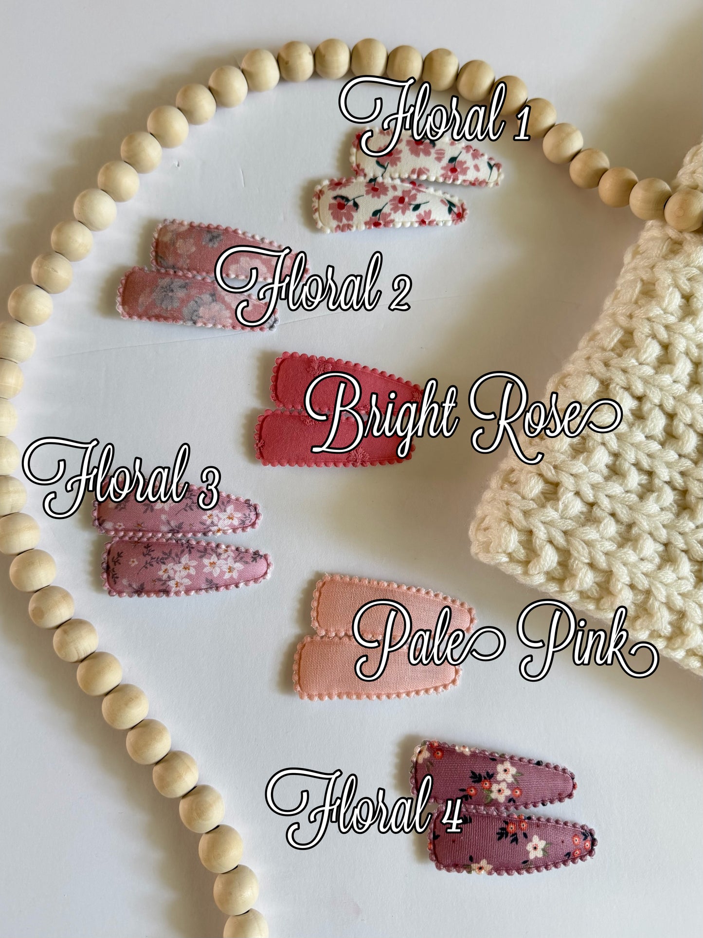 Pink Floral Snap Clips