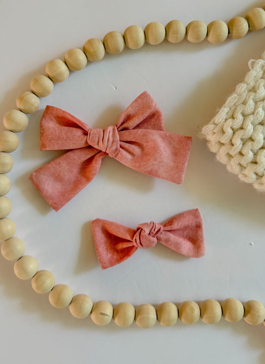 Brushed Rose Ruby Bow