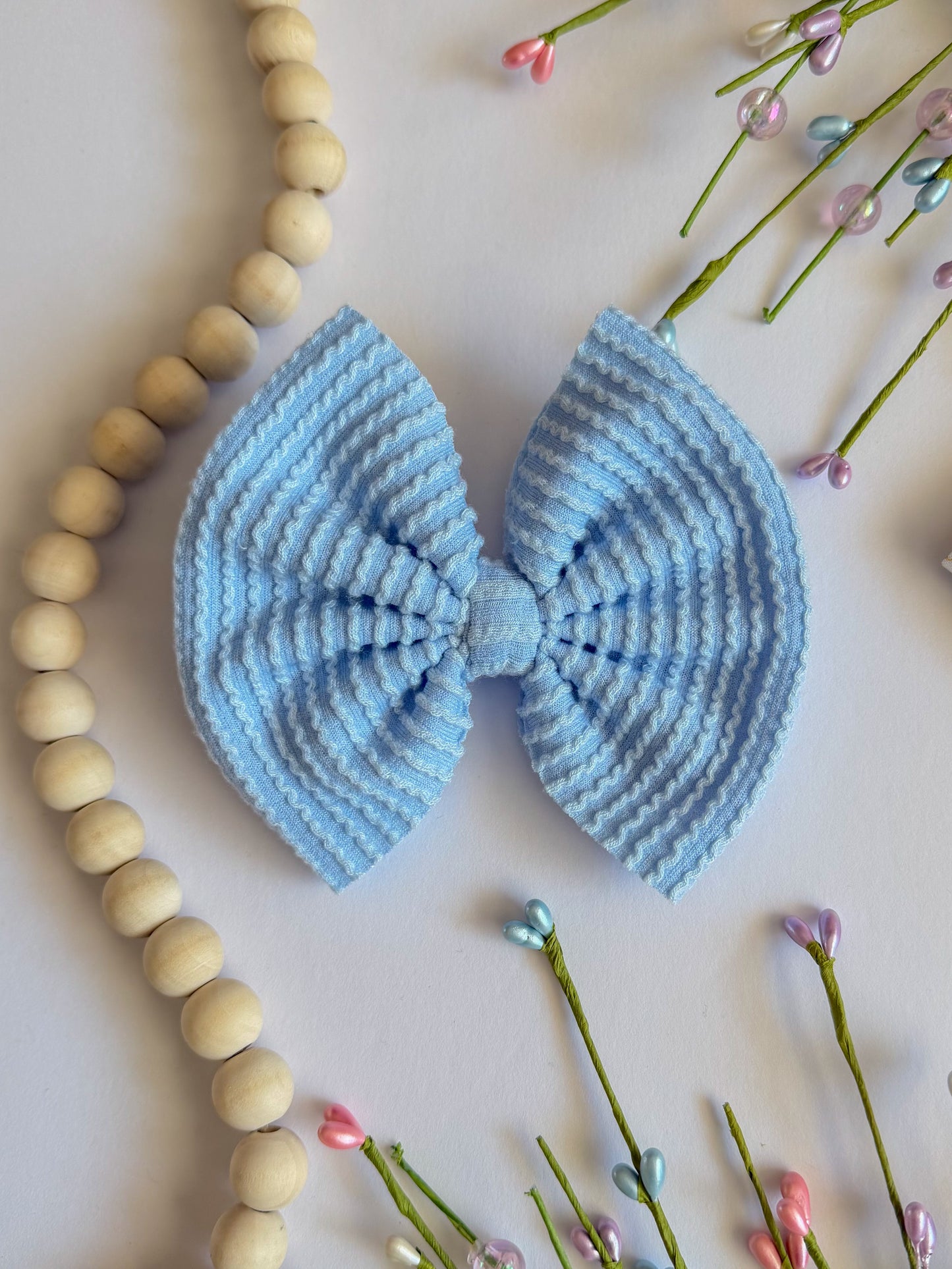 Sky Blue Waved Bow