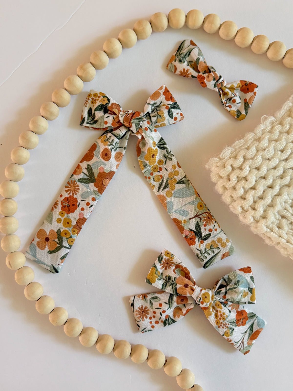 Fall Floral Ruby Bow