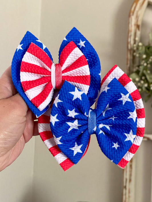Stars and Stripes Double Stack Bow