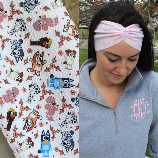 Floral Bluey Adult Twist Headband
