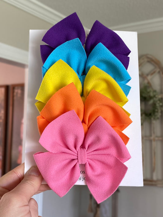 Summer Suede Pinwheel Bows
