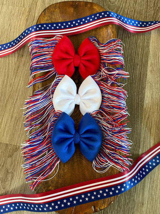 Patriotic Fringe Bow