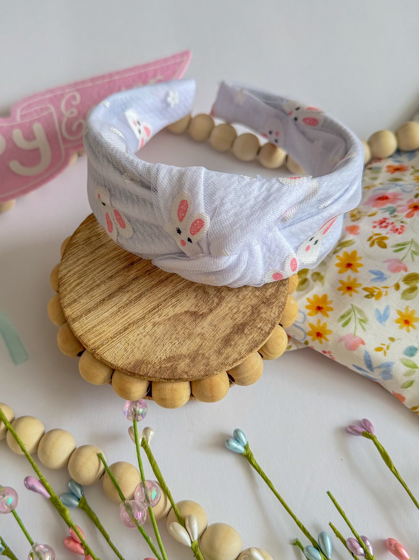 Bunny Mesh Knotted Headband