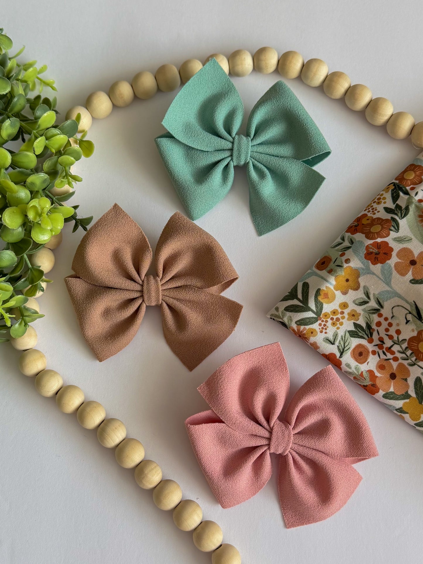 Earth Tones Suede Pinwheel Bows