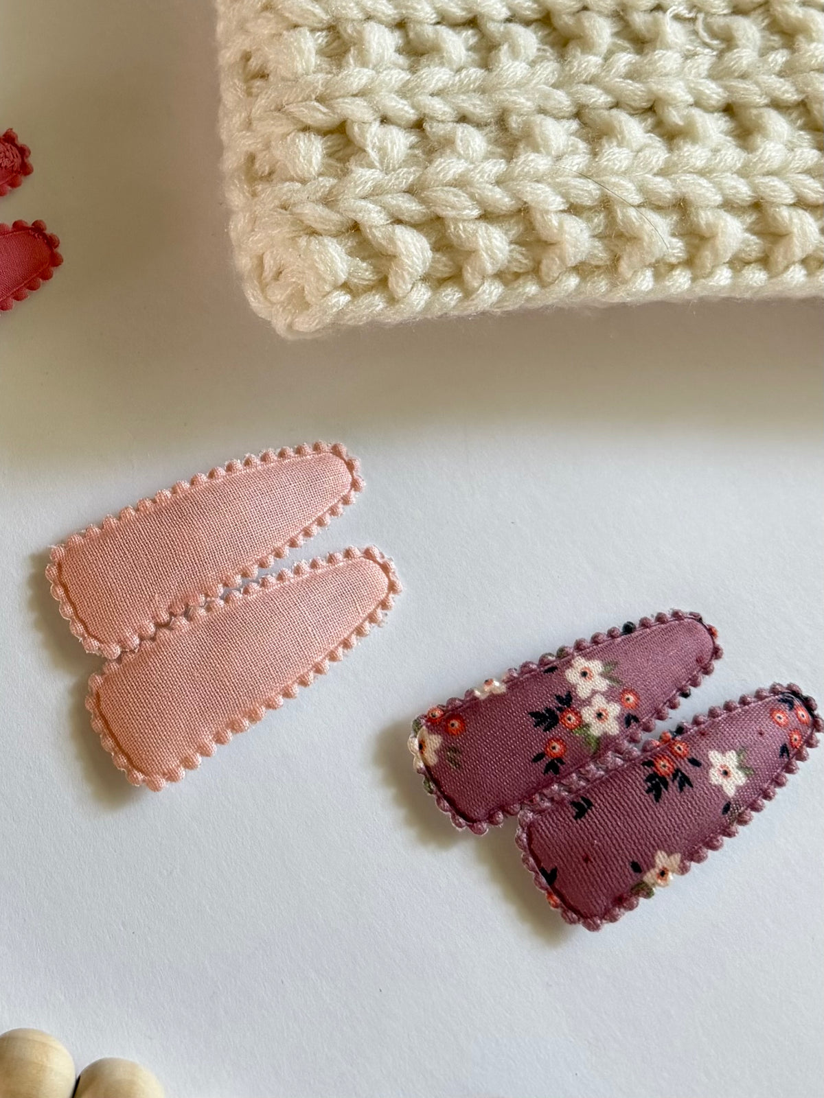Pink Floral Snap Clips