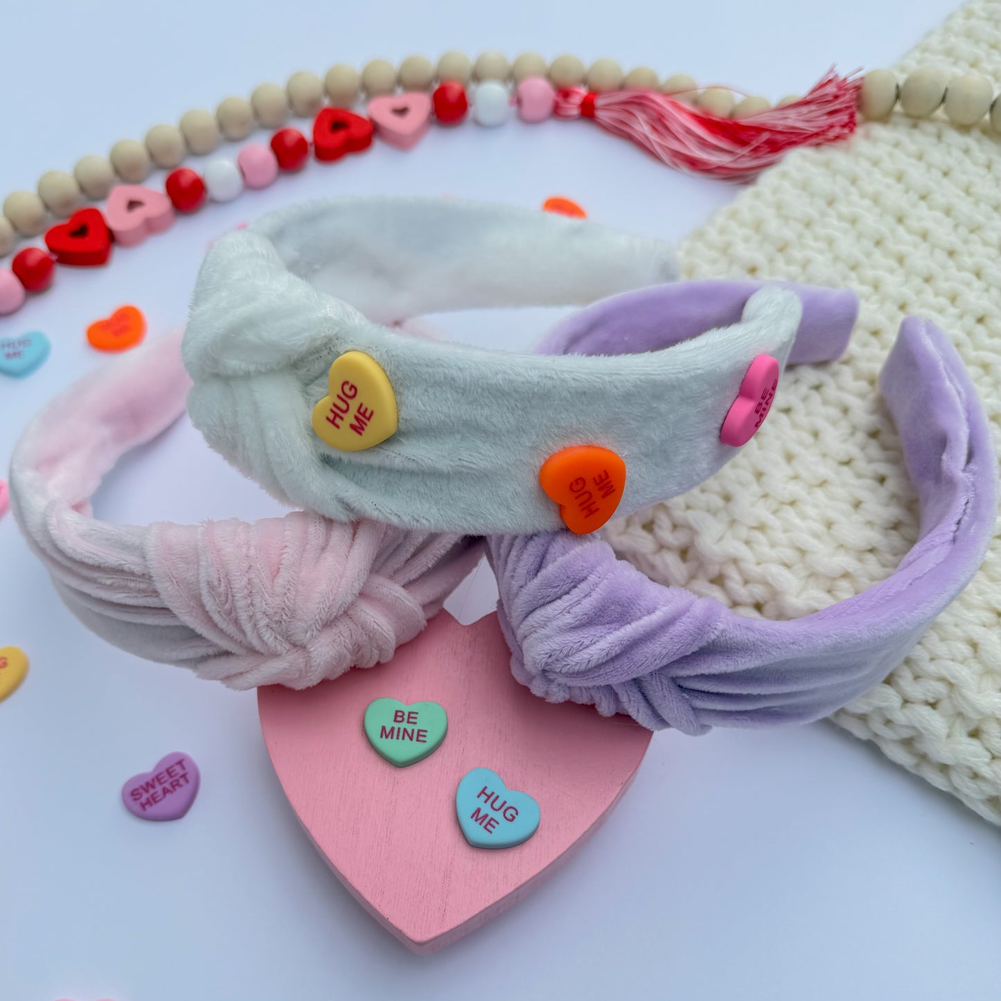 Conversation Heart Knotted Headband