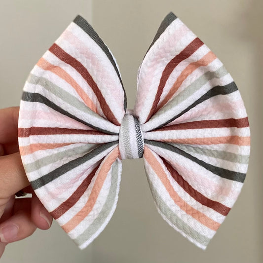 Autumn Stripes Bow