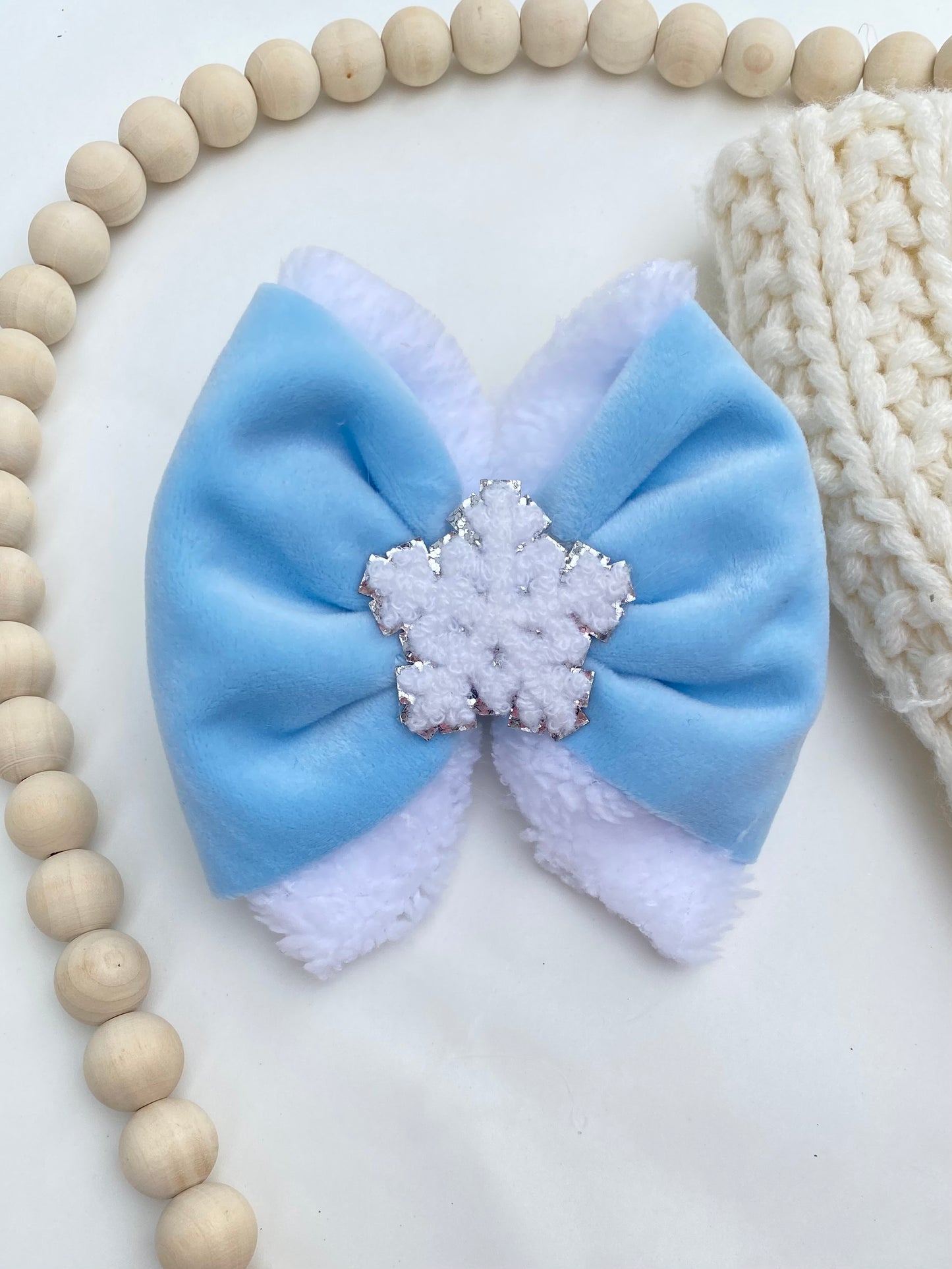 Snowflake Sherpa Bow