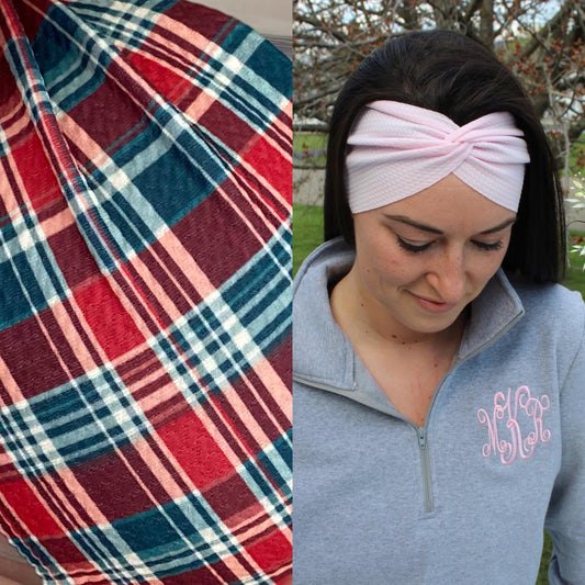 Christmas Plaid Adult Twist Headband