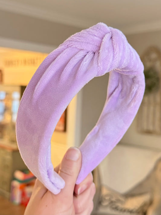 Lilac Velvet Knotted Headband