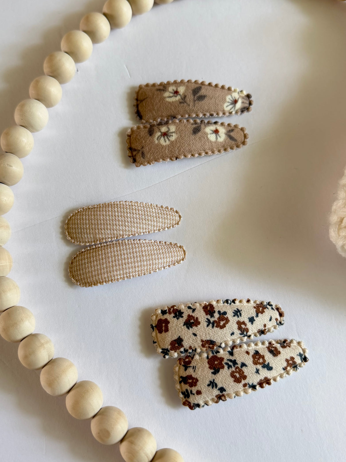Fall Fabric Snap Clips