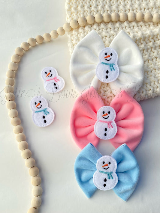 Velvet Snowman Bows