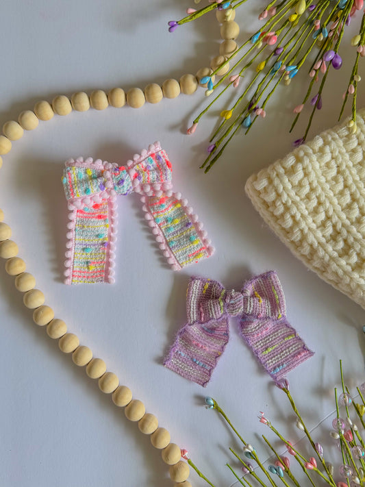 Confetti Knit Ribbon Bow