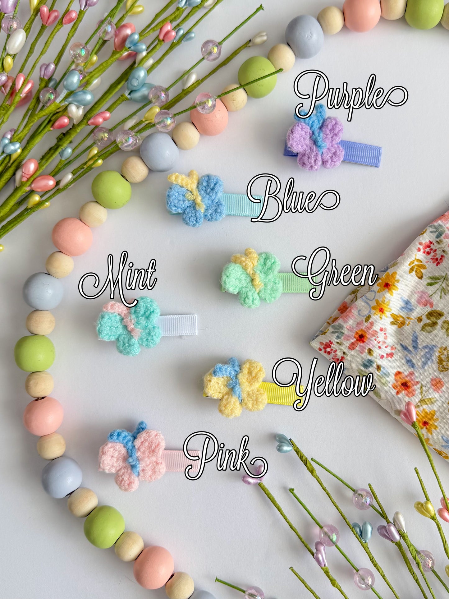 Crochet Butterfly Clip