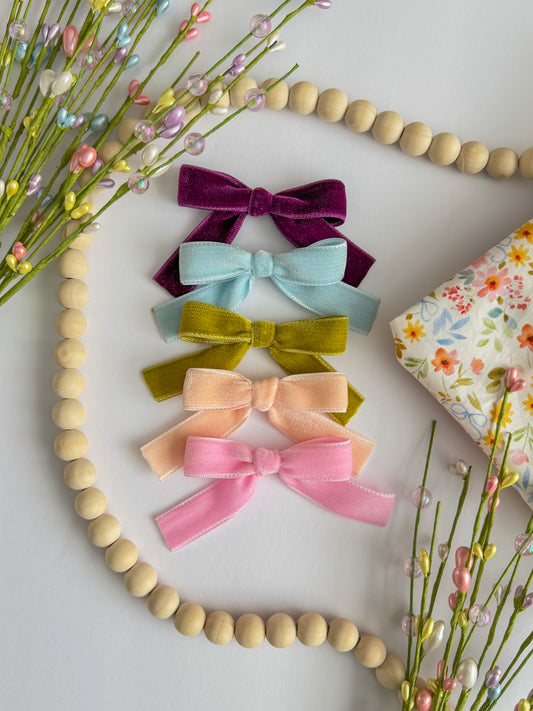 Spring Velvet Ribbon Bow