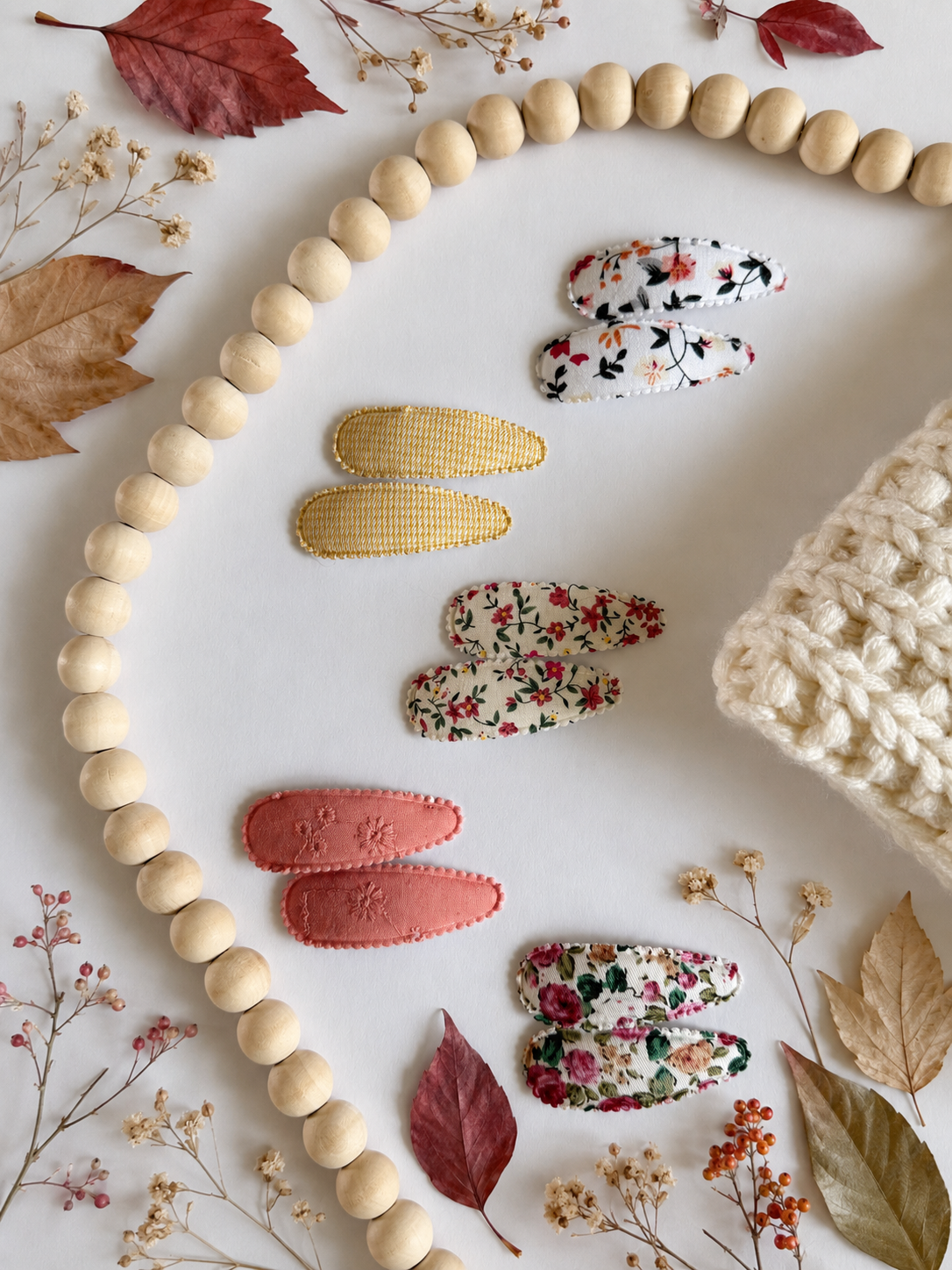 Autumn Meadows Fabric Snap Clips