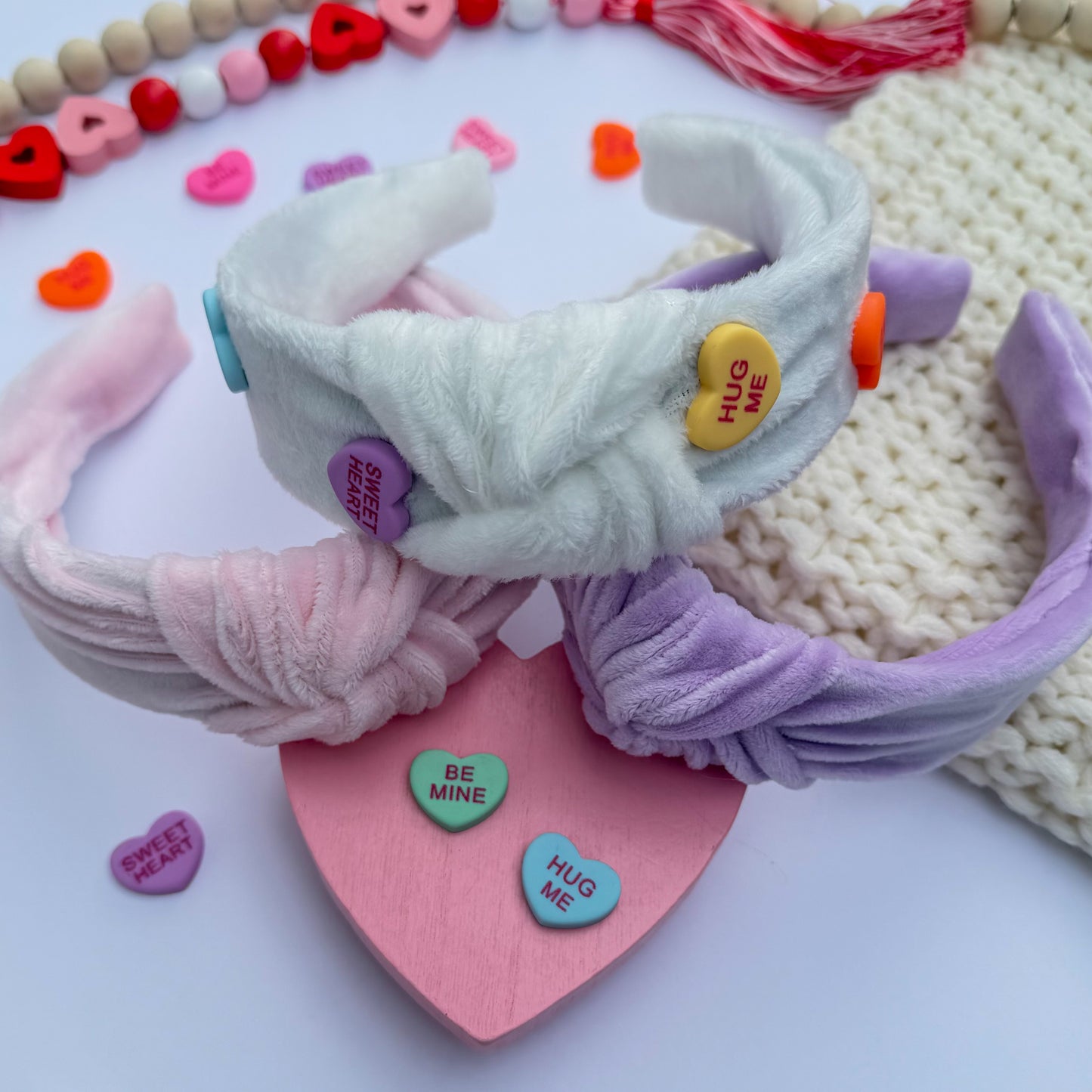 Conversation Heart Knotted Headband