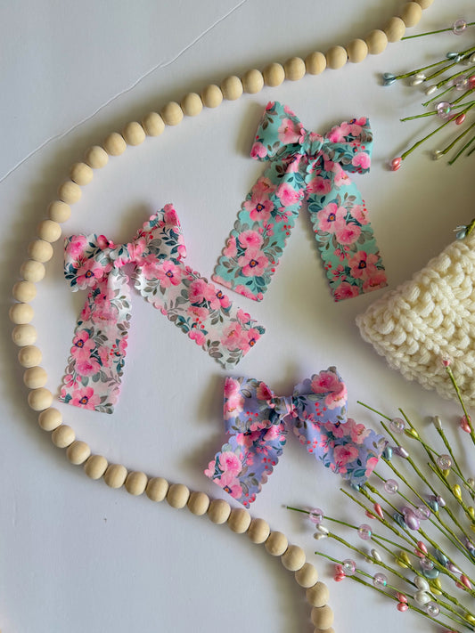 Bright Floral Ribbon Bow